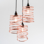 Spiral Nest Cascading 3 Light Chandelier, Bronze -Open Box By Zac Ridgely, from Ridgely Studio Works