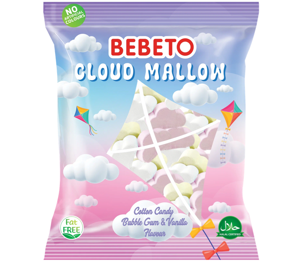 Суфле BEBETO МАРШМЕЛЛОУ CLOUD MALLOW ван/сах.вата/жев.резинка 60г