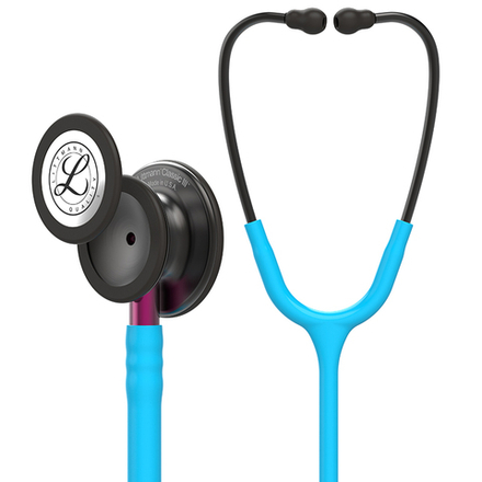 Стетоскоп Littmann Classic III, бирюзовый, дымчатая акустическая головка, розовый ствол (5872)