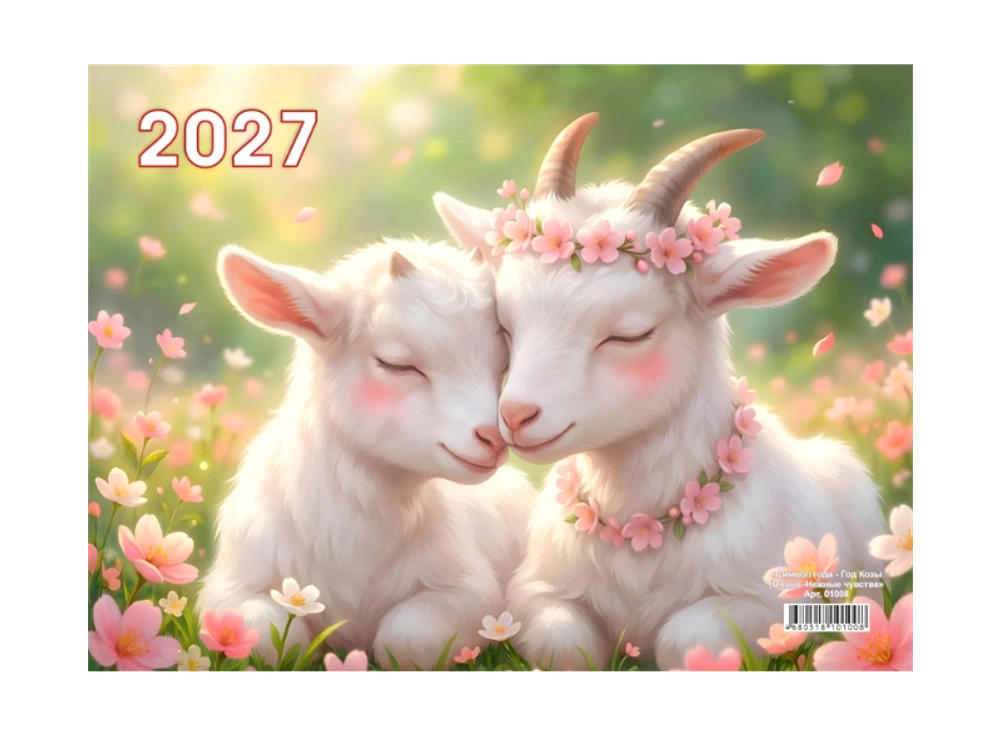 Календарь настен. 3-х бл. квартальный 2027 Символ года LAMARK "НЕЖНЫЕ ЧУВСТВА" 01008