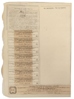 Пай в 100 рублей с 7 купонами 1913 год г. Рига № 143461. Товарищество русско-французских заводов "Проводник". XF (Большой формат А3)