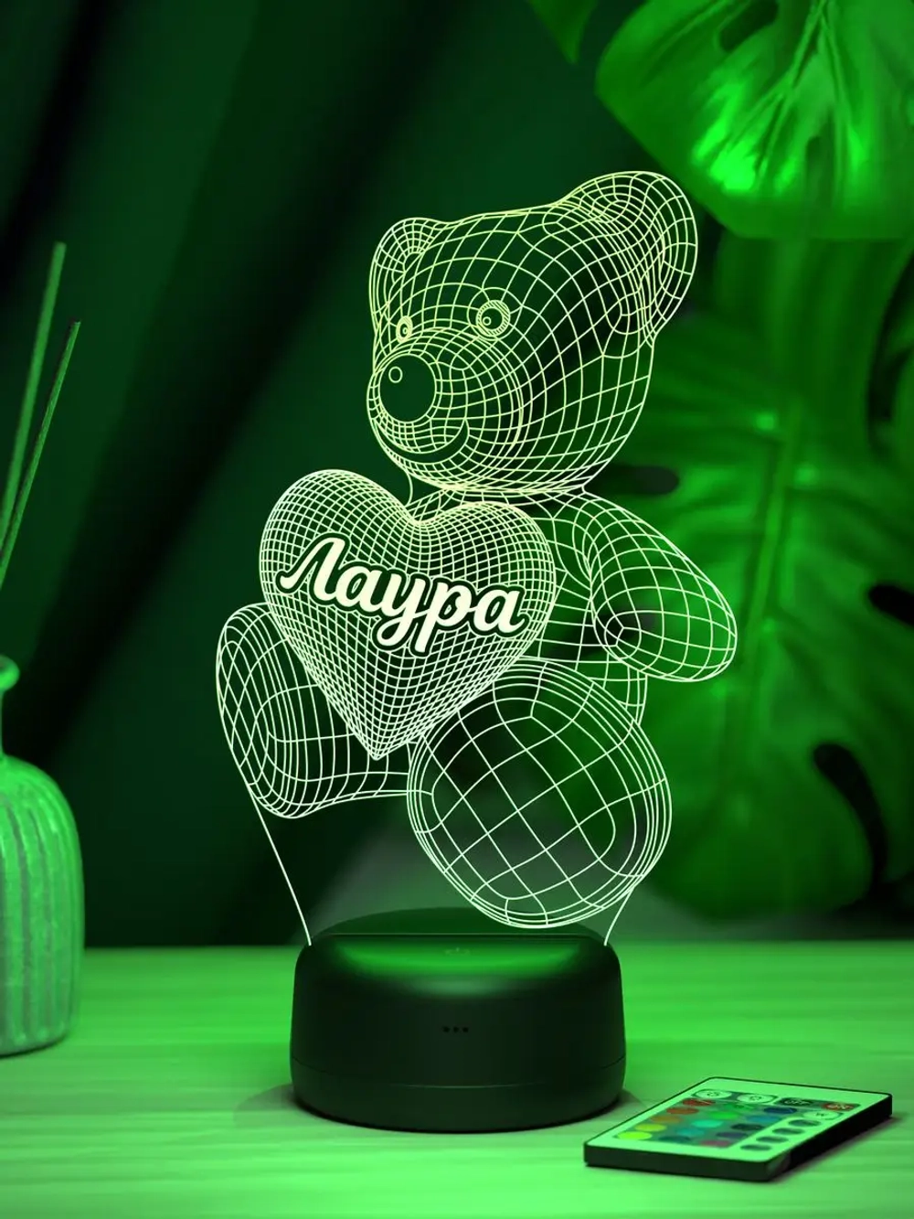 Ночник "Мишка с именем Лаура" - подарок девушке