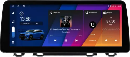 Магнитола для Honda CR-V 5 2017-2022 - Canbox H-Line 0037 монитор 12.3" QLED в стиле BMW на Android 10, Быстрая, ТОП-процессор, CarPlay, 4G SIM-слот