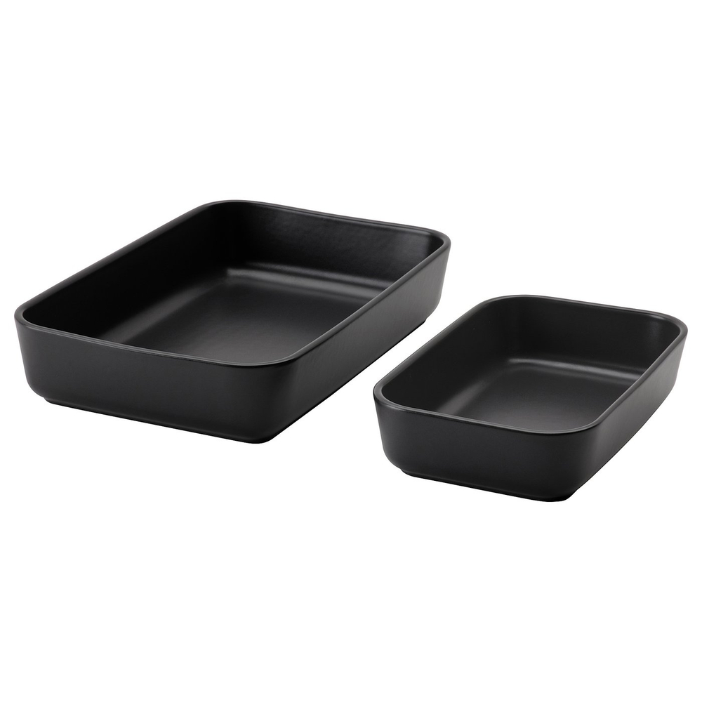 IKEA LYCKAD  (ИКЕА ЛЙСКАД)  -  Форма для запекания, 2 шт. - тёмно-серый