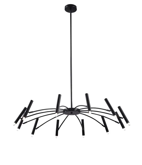 Люстра подвесная светодиодная NewRgy D2122-DW-12 BLACK, 12×10 Вт, чёрная