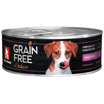 Зоогурман "GRAIN FREE" влажный корм для собак индейка 100 г