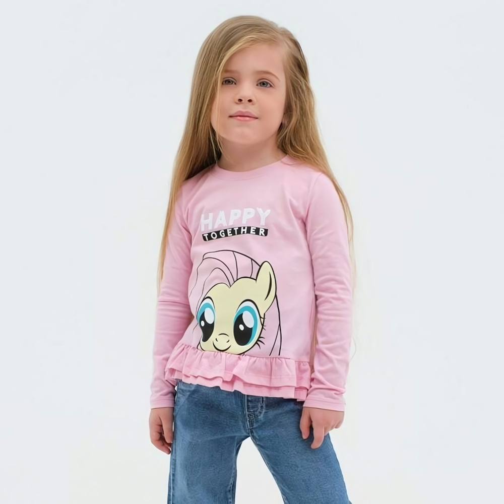 Лонгслив для девочек "Happy together" р.122-128 7453111 (My Little Pony)