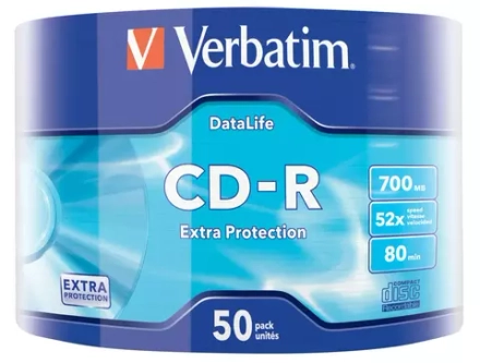 Оптический диск Verbatim CD-R 700MB 52X Extra Protection, Bulk, 50 шт