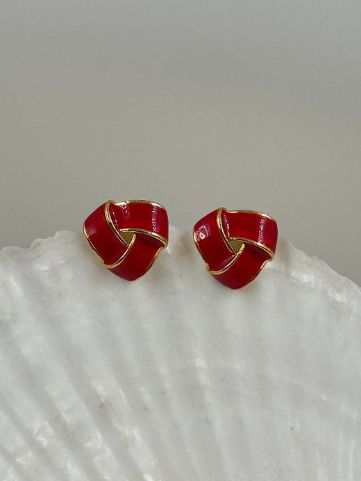 Серьги с красной эмалью Avon