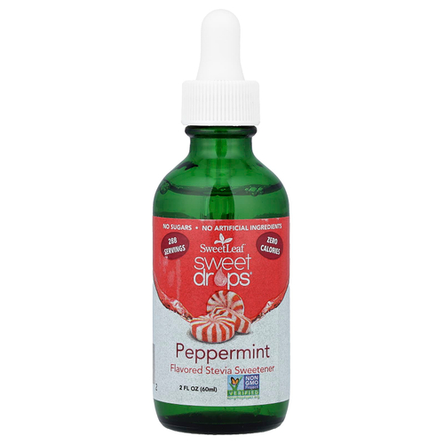 SweetLeaf Stevia, Sweet Drops®, со вкусом перечной мяты, 60 мл (2 жидк. унции)