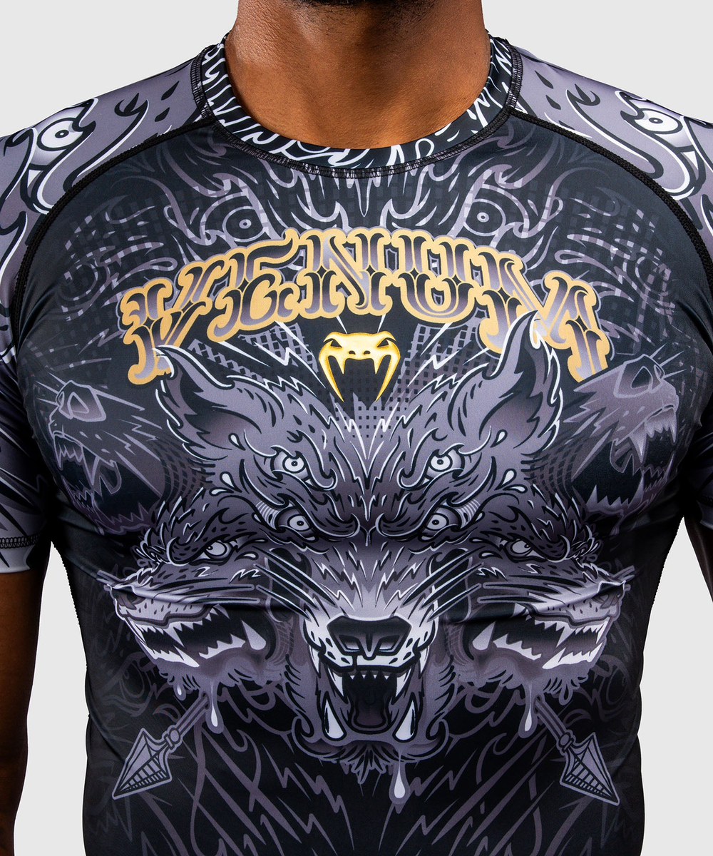 Рашгард Venum Wolf Atak Black/Grey S/S