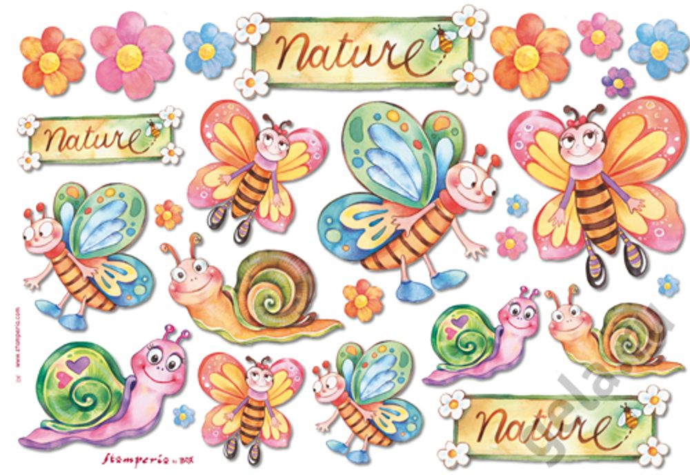 Бумага рисовая 48х33 см, Пчелы, Stamperia, 1 лист Бумага рисовая 48х33 см, Пчелы, Stamperia, 1 лист