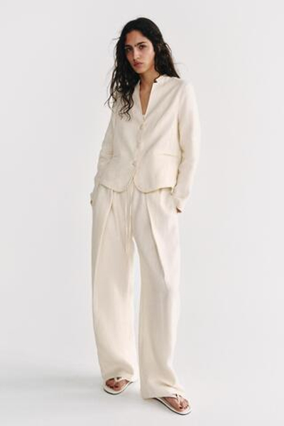 БРЮКИ СО СКЛАДКАМИ ИЗ 100% ЛЬНА — ZW COLLECTION — ZARA