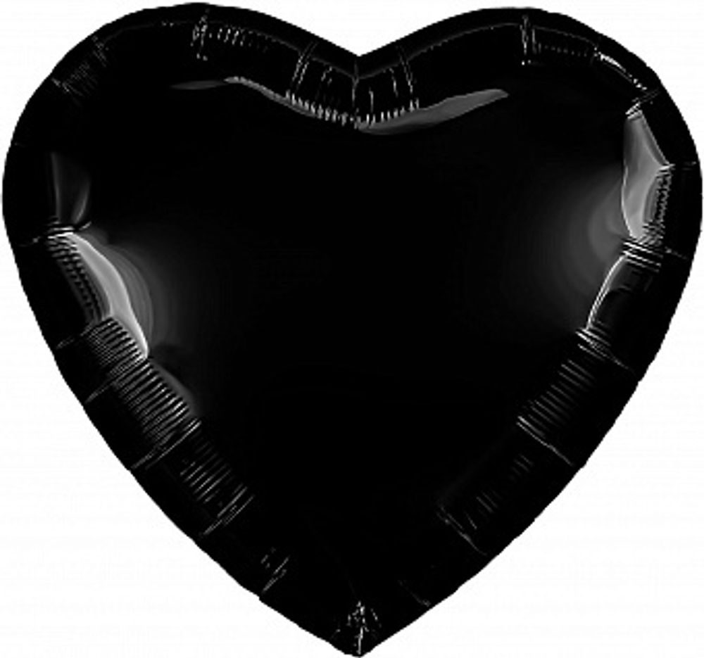 Р 36'' Сердце Черный блеск 90 см.