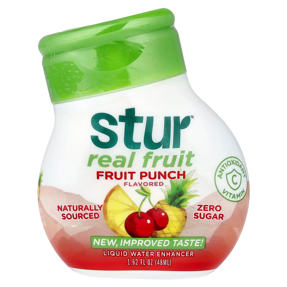 Stur, Real Fruit, жидкий усилитель воды, фруктовый пунш, 48 мл (1,62 жидк. унции)