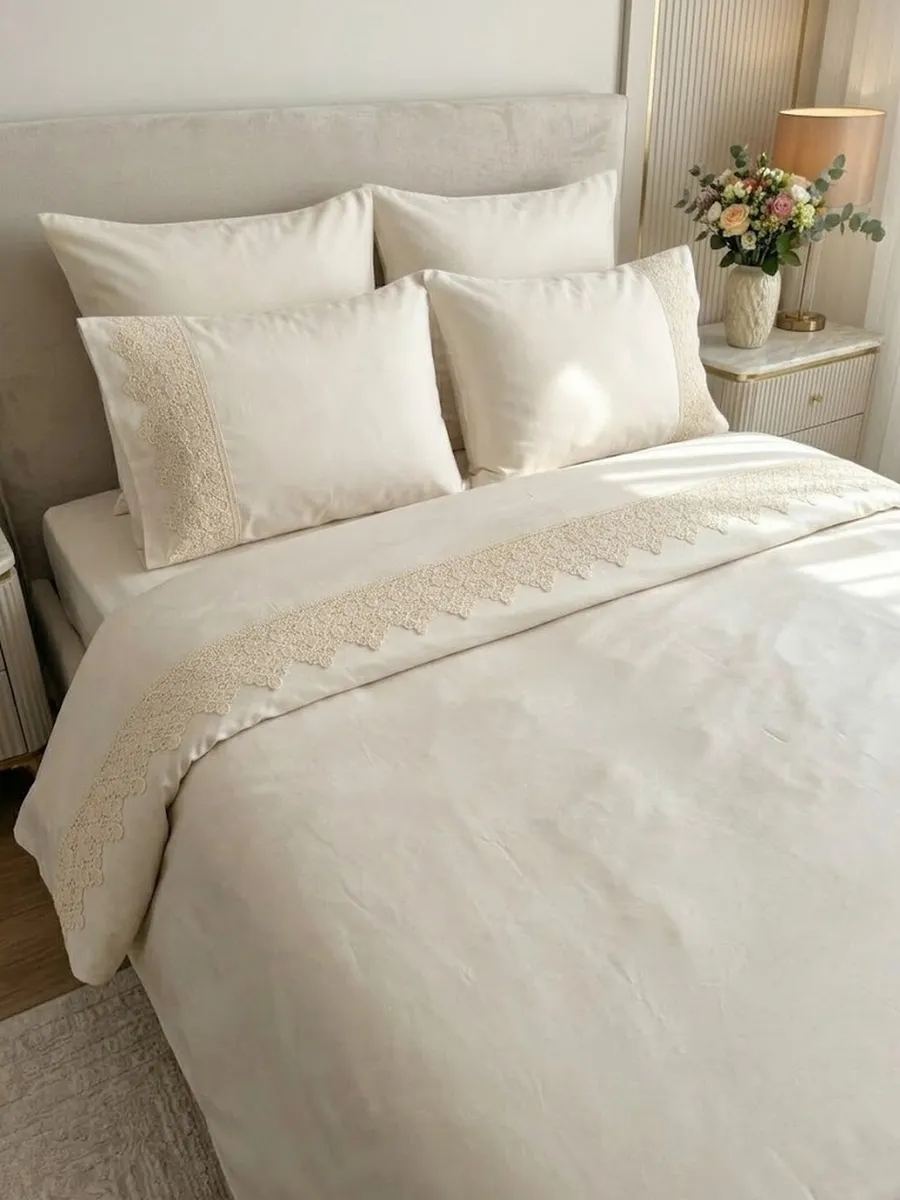Gelin Home КПБ 6 пр. NISAN бежевый цвет пододеяльник 200*220, простынь 240*260, наволочки 50*70 2шт, декоративные наволочки 50*70 2шт GLNN311