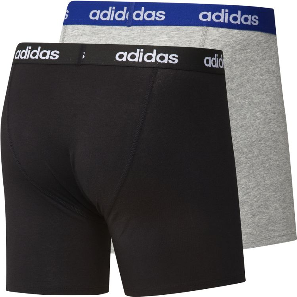 Мужские спортивные боксеры Боксеры Adidas Linear Brief 2P - black/medium grey heather