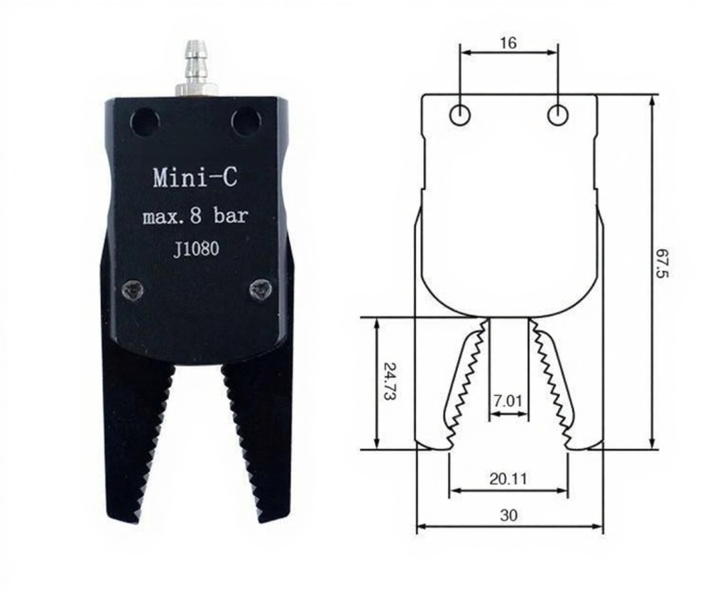 mini-C J1080C – Мини захват литника