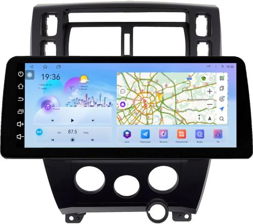 Магнитола для Hyundai Tucson 1 2004-2009 (рамка черная) - FarCar монитор 12.3" 2K QLED на Android 14, Быстрая, CarPlay, 4G SIM-слот