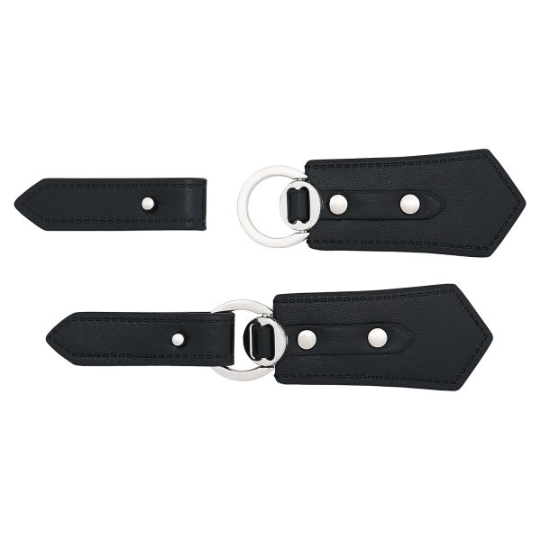 Застежка для кардигана 13х3.2 см, 6 шт, Black/S черный с серебром, FA214
