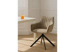 Стул на металлокаркасе Woodville Denever beige, black, ножки черные