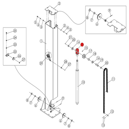 Кронштейн ролика цепи V2-5.5, V2-5.5L
