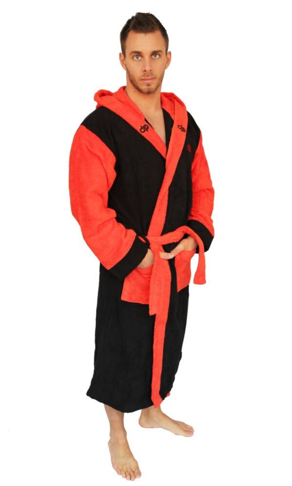 Халат махровый Diapolo Black/red для спортсменов по водным видам спорта