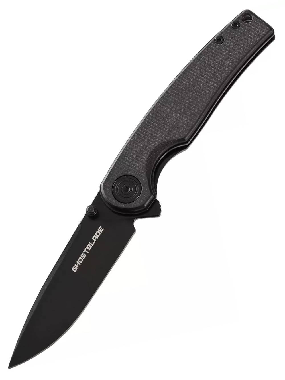 Нож складной GhostBlade Moroi, сталь D2, 58-62 HRC, Spear-point, рукоять микарта чёрная, замок Liner lock, 96 г