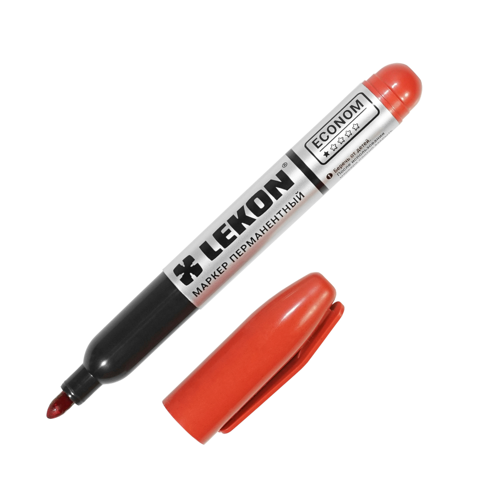 Маркер перманентный Красный LEKON ECONOM 012413