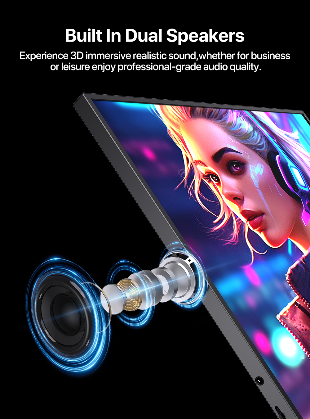 18" Портативный монитор с магнитным чехлом Ugame B118 WQXGA IPS 2560х1600, 144 Гц