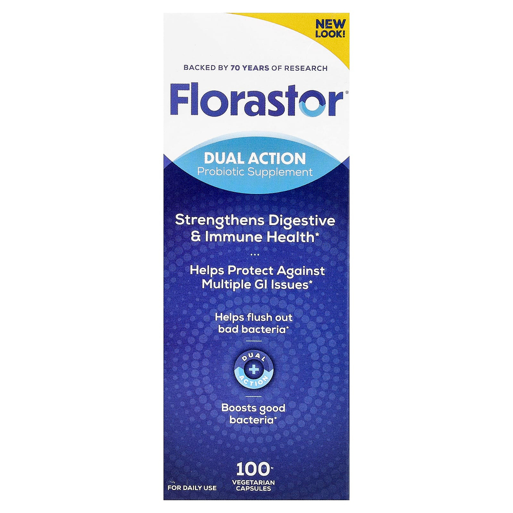 Florastor, Dual Action Probiotic Supplement, 100 Vegetarian Capsules (250 mg pr Capsule)