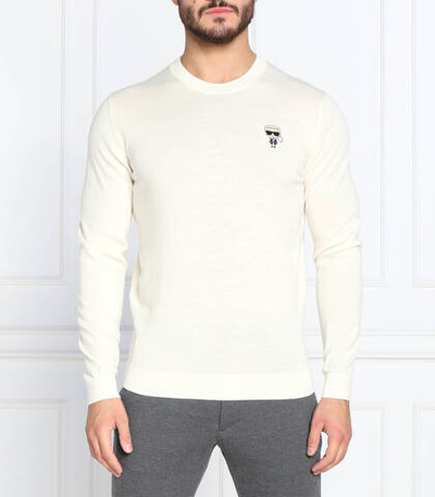 Хлопковый свитер Karl Lagerfeld - кремовый(655013 524399)