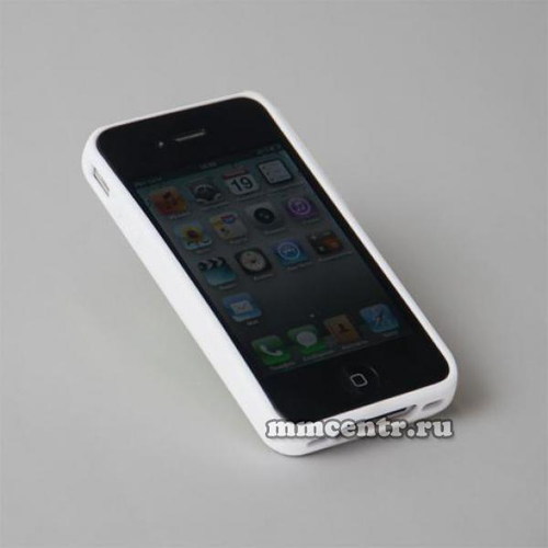 Чехол 2D для iPhone 4 силиконовый белый