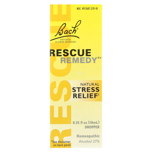 Bach, Original Flower Remedies, Rescue Remedy®, натуральное средство для снятия стресса, 10 мл (0,35 жидк. унции)
