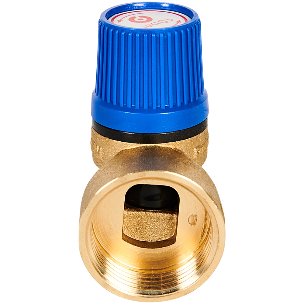 Клапан предохранительный ROMMER - 3/4", сброс 1" (ВР/ВР, Tmax 110°C, 10 бар)