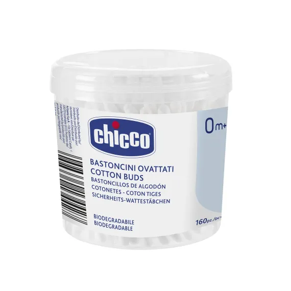 Детские ватные палочки без ограничителя Chicco, 160 шт