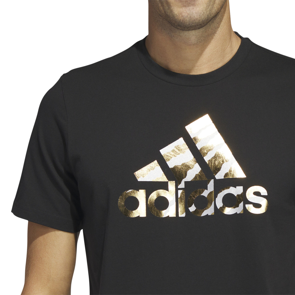 Мужское теннисное поло adidas Power Logo Foil T-Shirt Men - Black, Beige