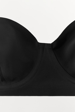 ZARA БЮСТГАЛЬТЕР НА КОСТОЧКАХ ИЗ ПОЛИАМИДА, ЧЕРНЫЙ
