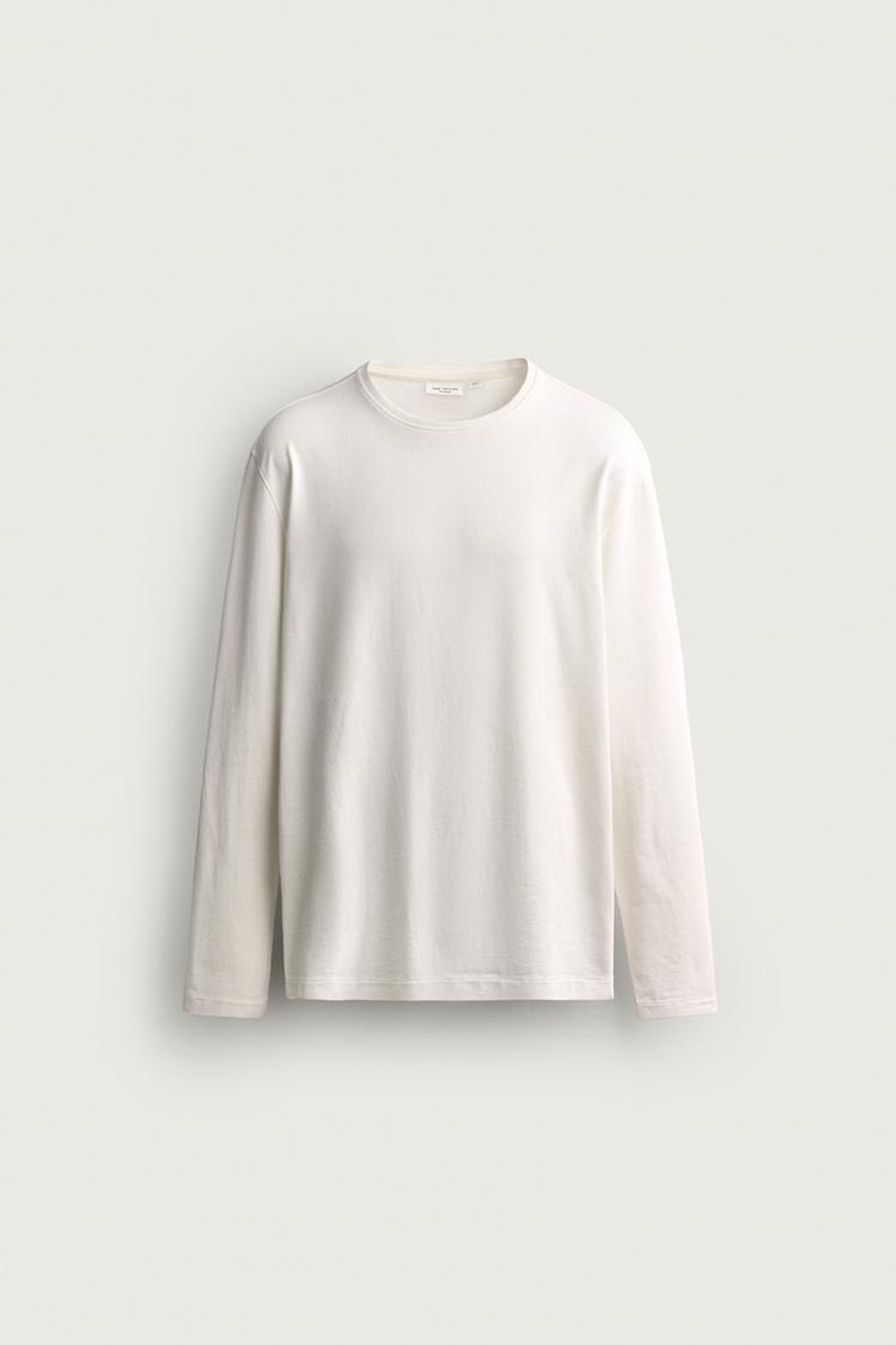ZARA ФУТБОЛКА С ДЛИННЫМИ РУКАВАМИ SUPIMA®, БЕЛЫЙ