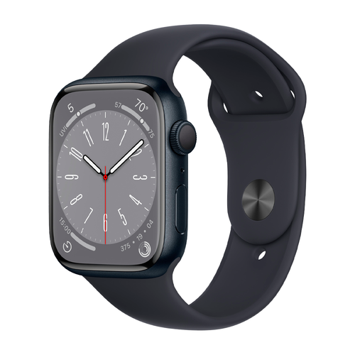 Умные часы Apple Watch Series 8 GPS, 45mm, Aluminium Case with Sport Band M/L, Midnight (Тёмная ночь)