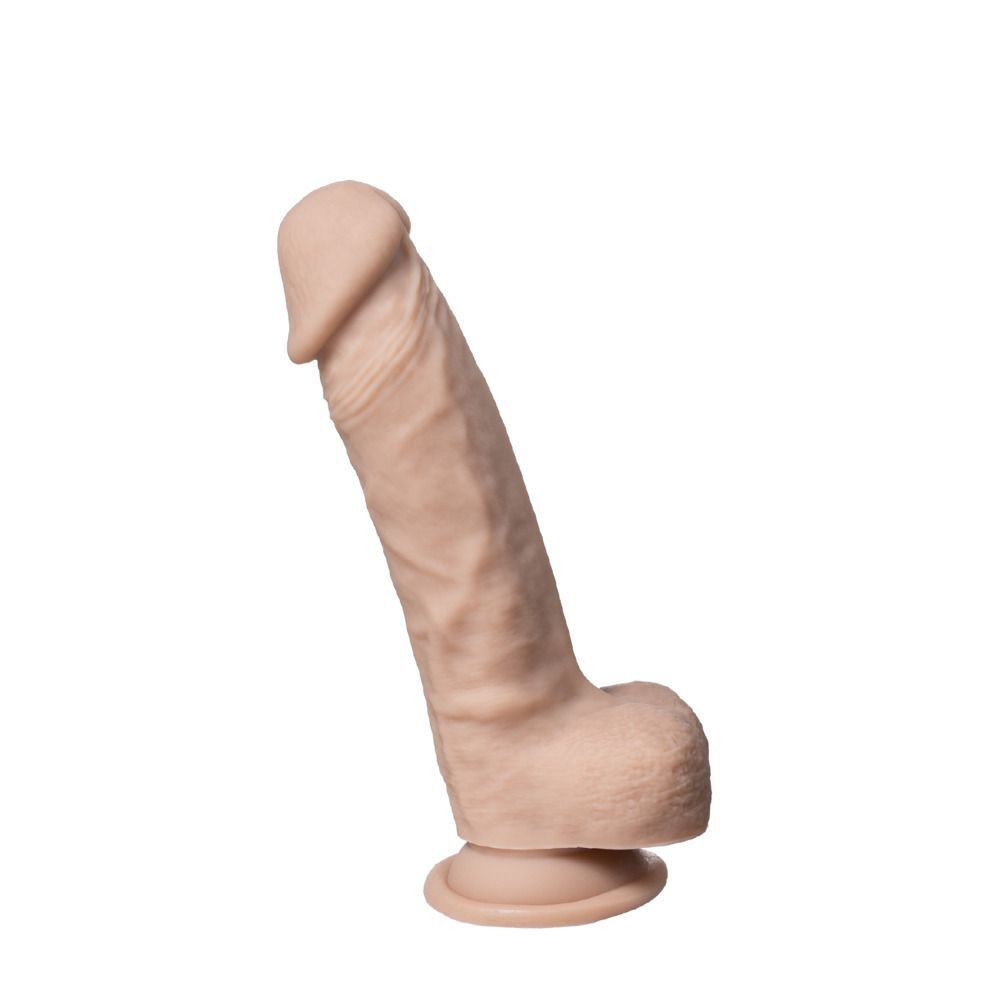 Телесный фаллоимитатор на присоске Real Skin Model 1 - 17,8 см. (Цвет: телесный)