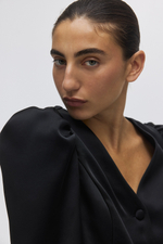 Блузка с пышными рукавами — Чёрный - H&M