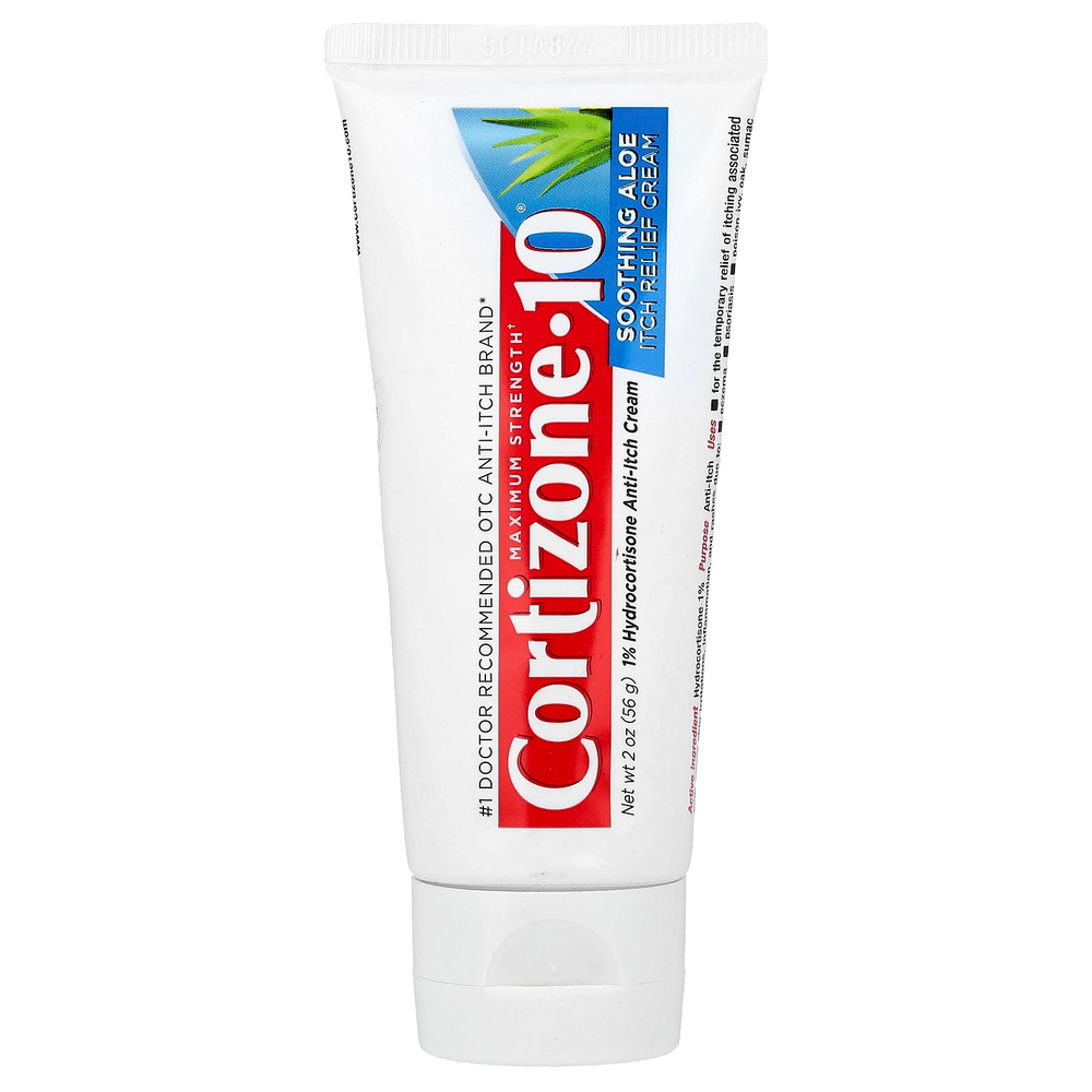Cortizone 10, успокаивающий крем с алоэ и зудом, максимальная эффективность, 56 г (2 унции)
