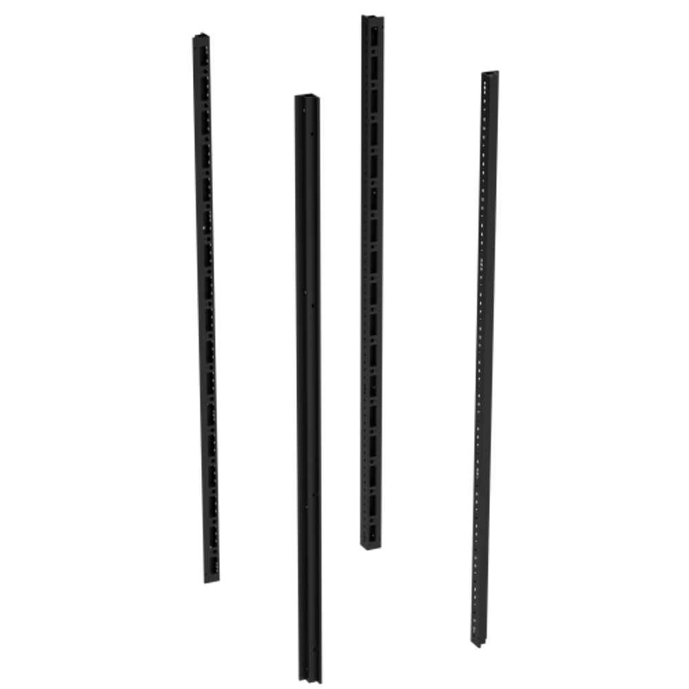 Стойки вертикальные для напольных 19" IT-корпусов ДКС серии CQE, В=1600мм, без дополнительных креплений, 4шт , RAL9005