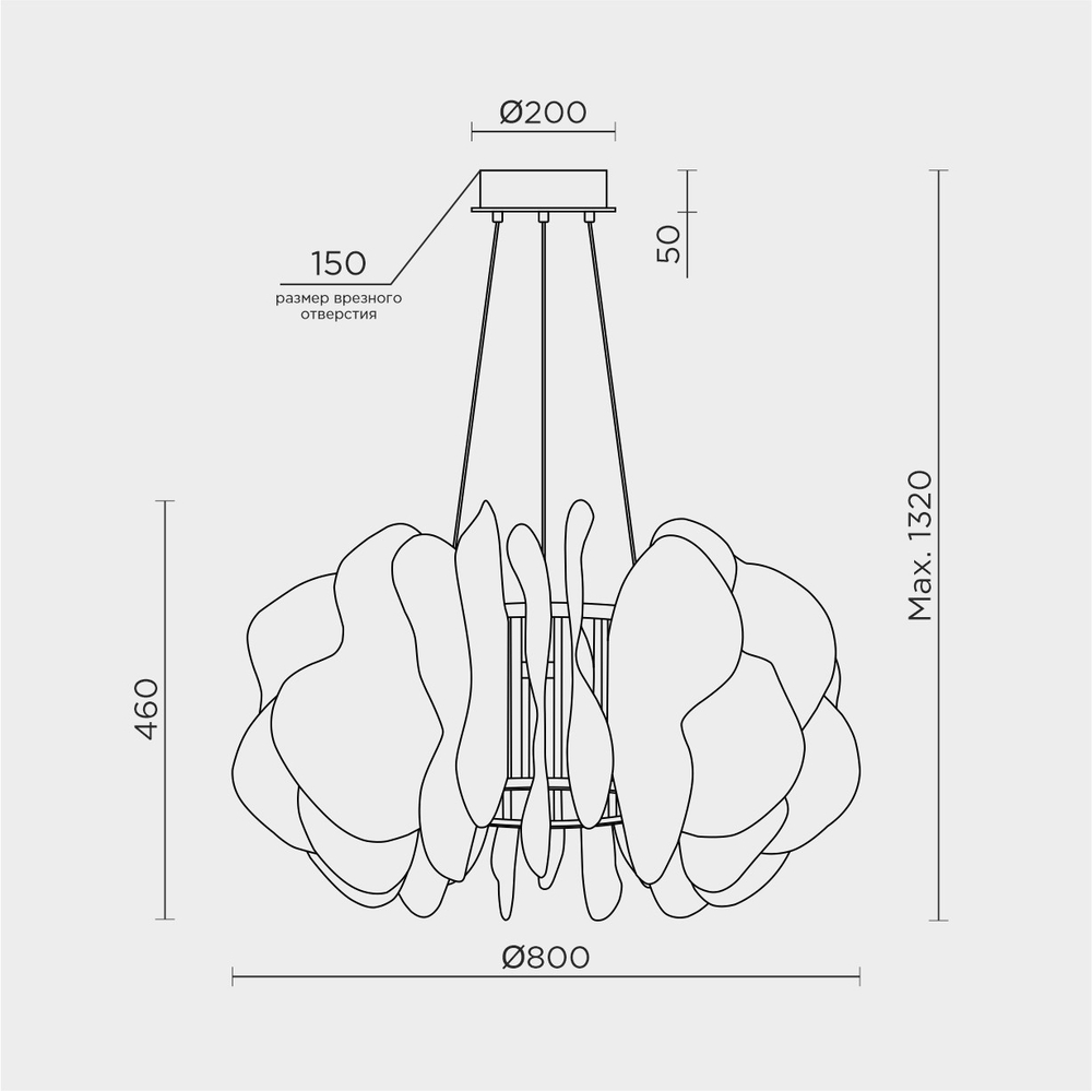 Подвесная люстра MODELUX ML.6828.800 GD