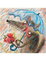 Коллекция:	Животный мир | Юмор¶Название по-английски:	With strawberry under the umbrella¶Название по