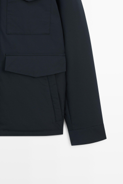 Massimo Dutti Пуховая куртка с карманами, темно-синий