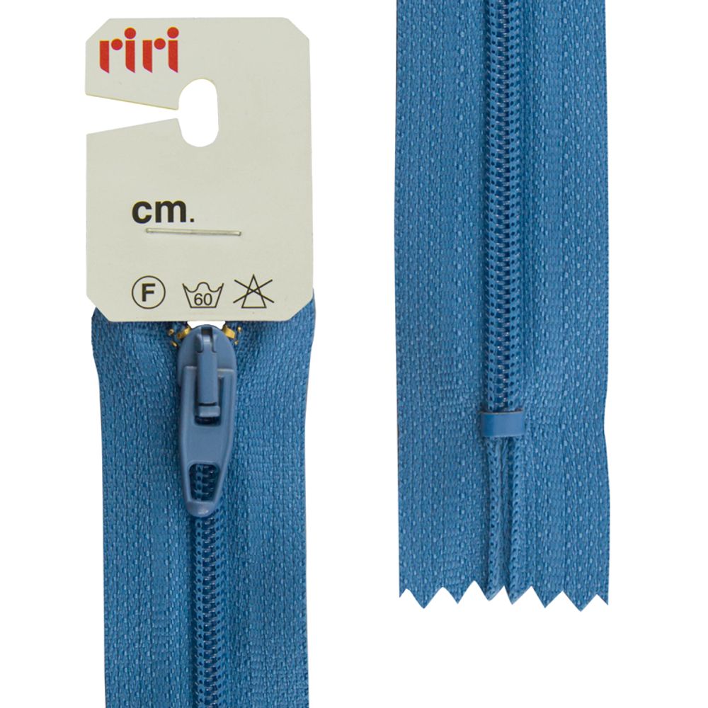 Молния спиральная (витая) RIRI Т4 (4 мм) 1 зам., н/раз., 20 см, Meras, цв.2630, сине-голубой, 10 шт