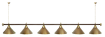 Лампа STARTBILLIARDS 6 пл. (плафоны зеленые,штанга зеленая,фурнитура золото)