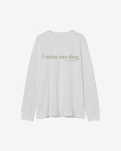 Лонгслив I miss my dog белый / мятный